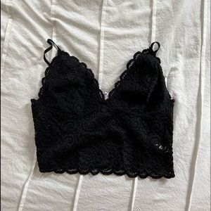 Black Lace Crop Top